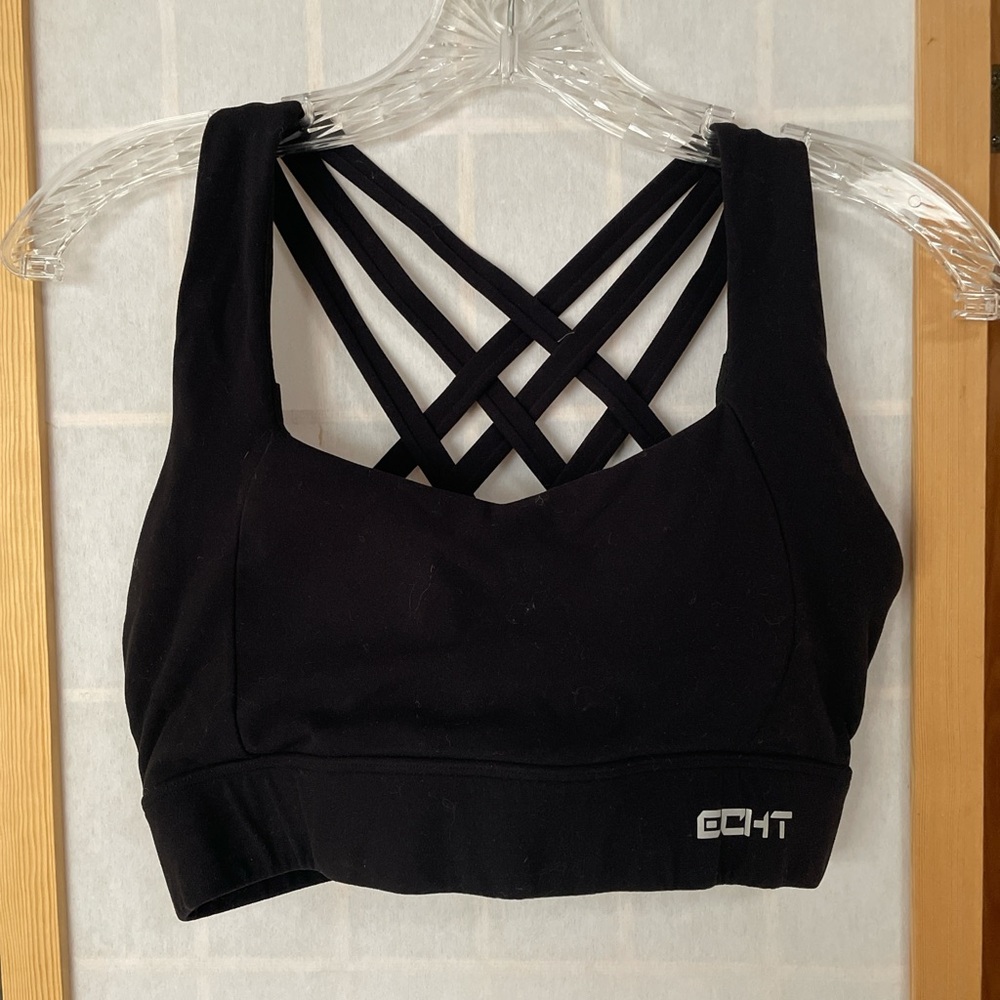 ECHT Black Strappy Sports Bra